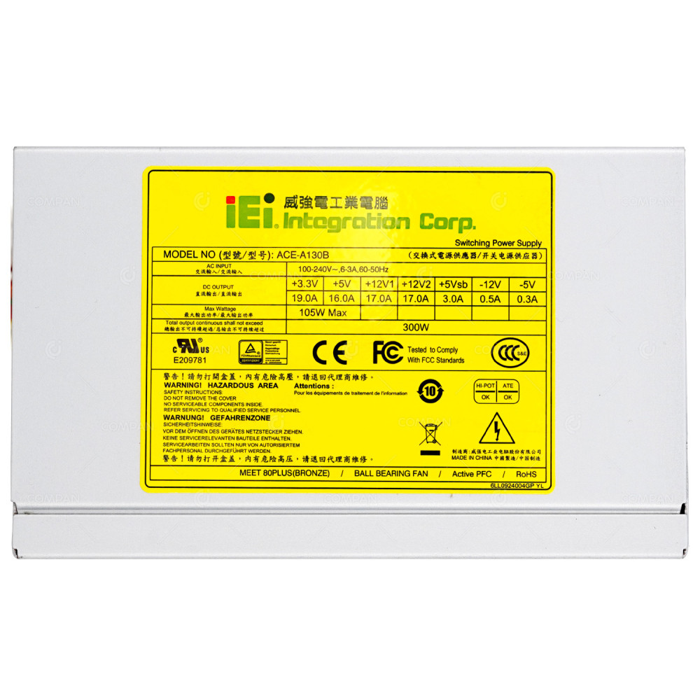 9PA300DG01  IEI ACE-A130B-R10 300W 100-240V POWER SUPPLY